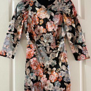 Zara Satin Floral Mini Dress